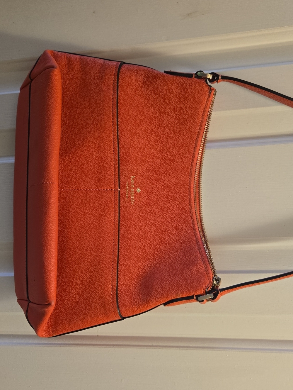 kate spade Pebbled Leather Shoulder Bag in Orange